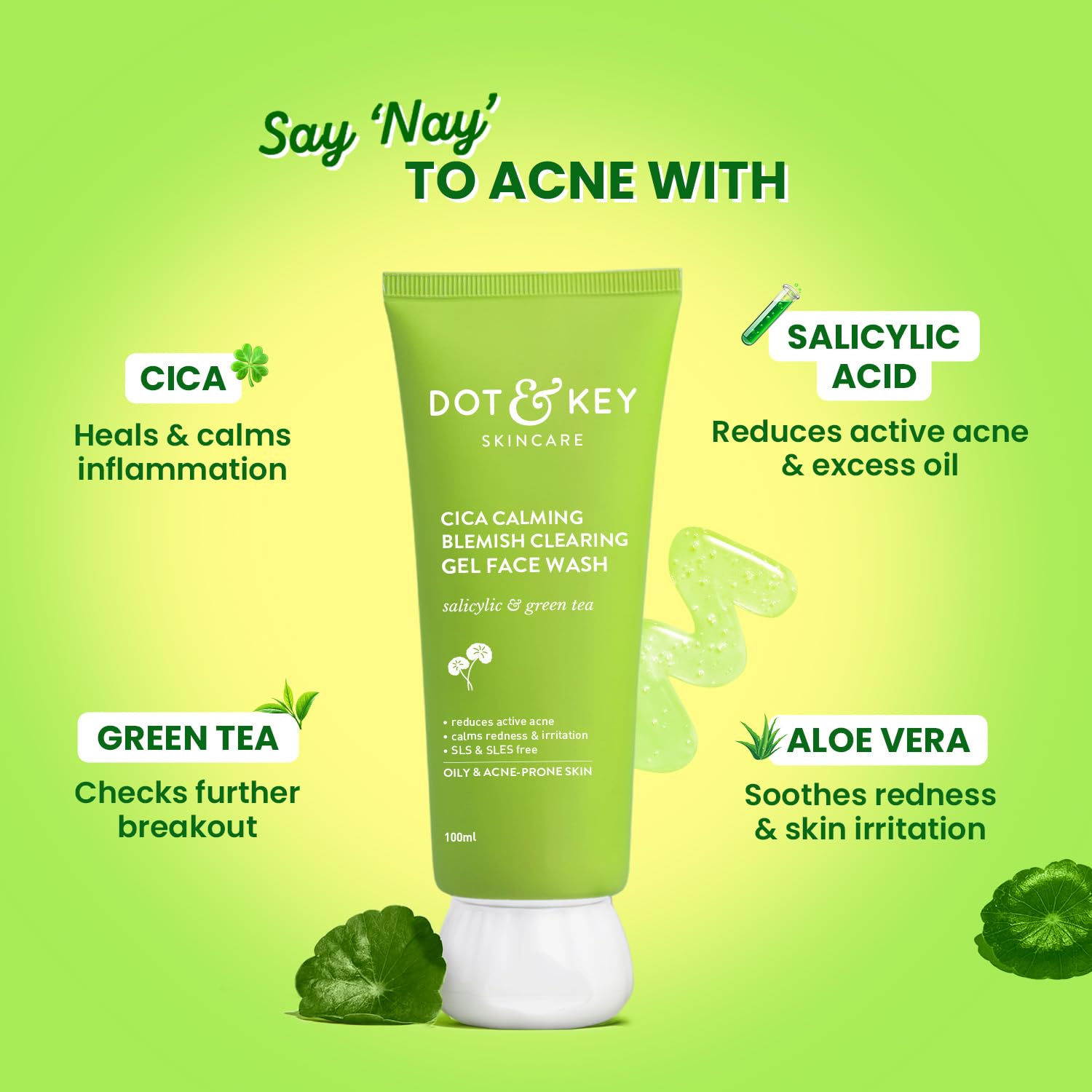 Dot & Key CICA Face Wash for Acne Prone Skin