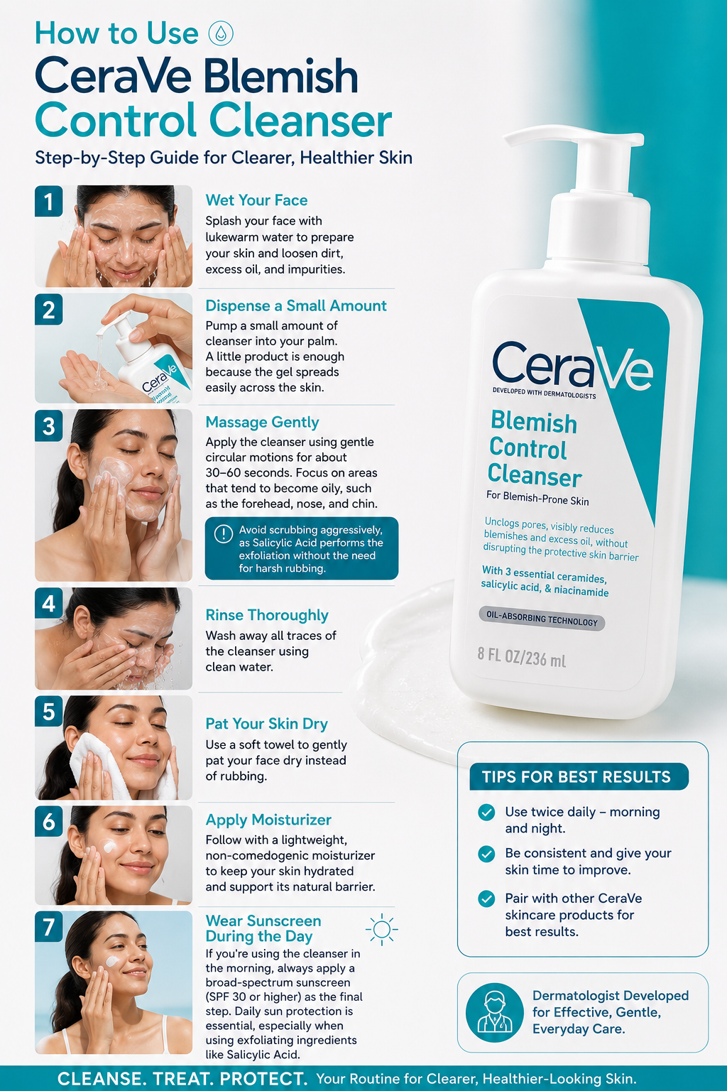 🧴 How to Use CeraVe Blemish Control Cleanser (Step-by-Step Guide)