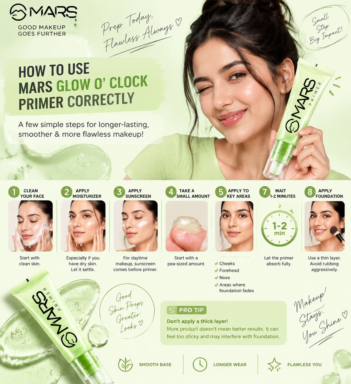 🧴 How to Use MARS Glow O’ Clock Primer Correctly