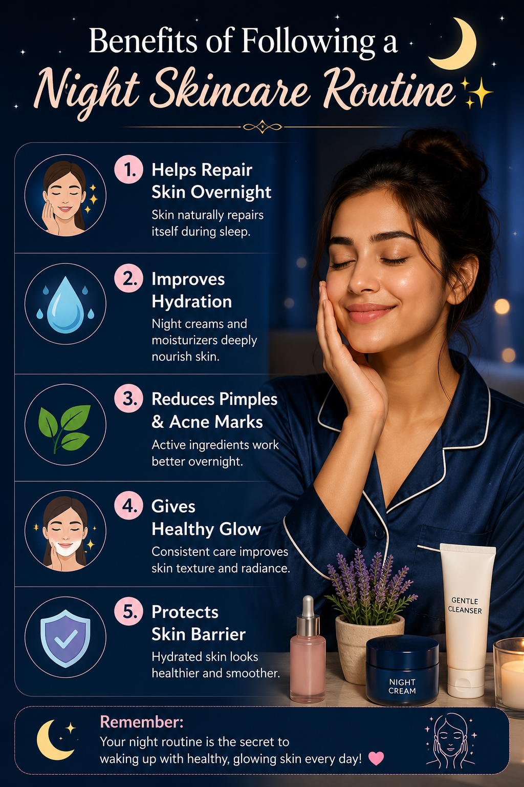 Benefits of Following a Night Skincare Routine