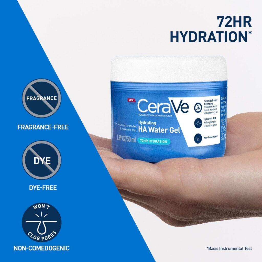 CeraVe HA water gel oil-free face moisturizer 