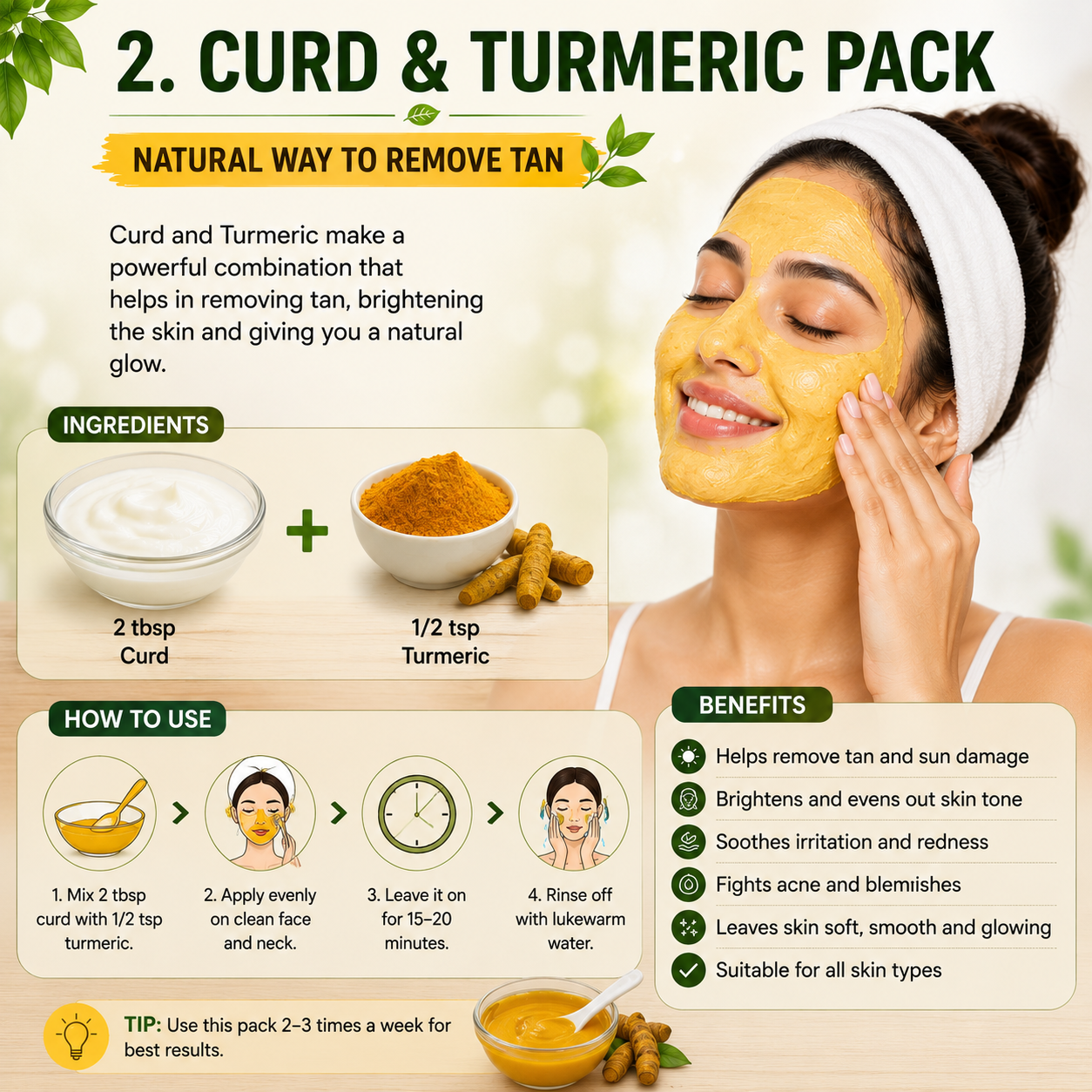 Curd & Turmeric Pack