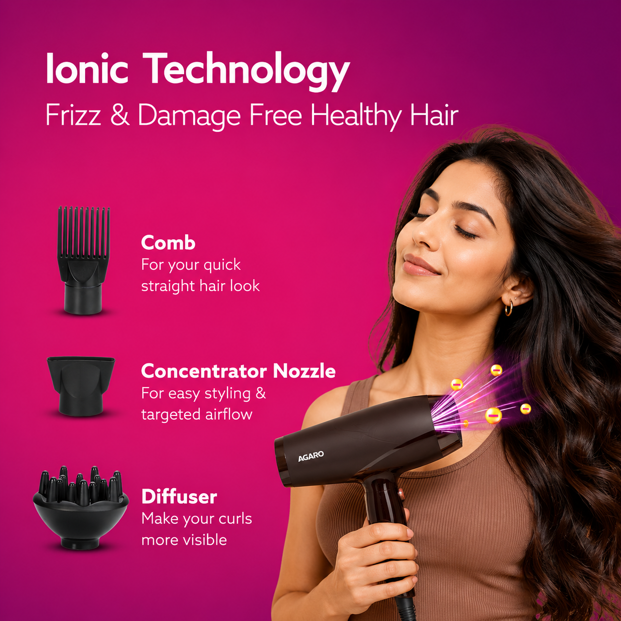Ionic technology for healthy hair

