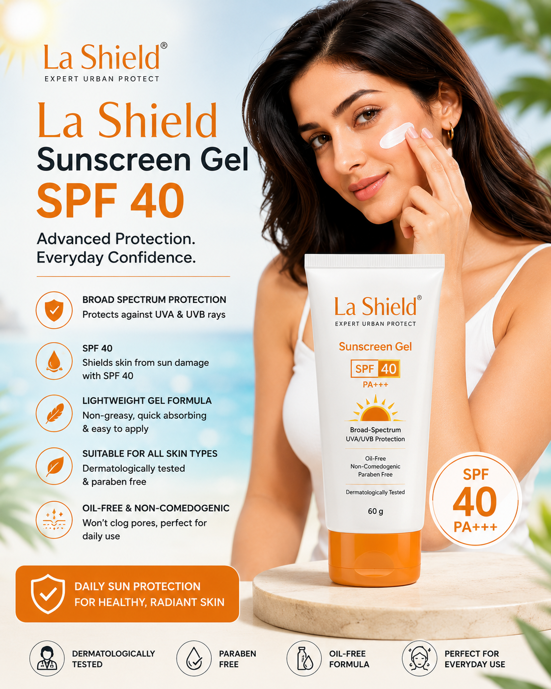 La Shield Sunscreen Gel SPF 40