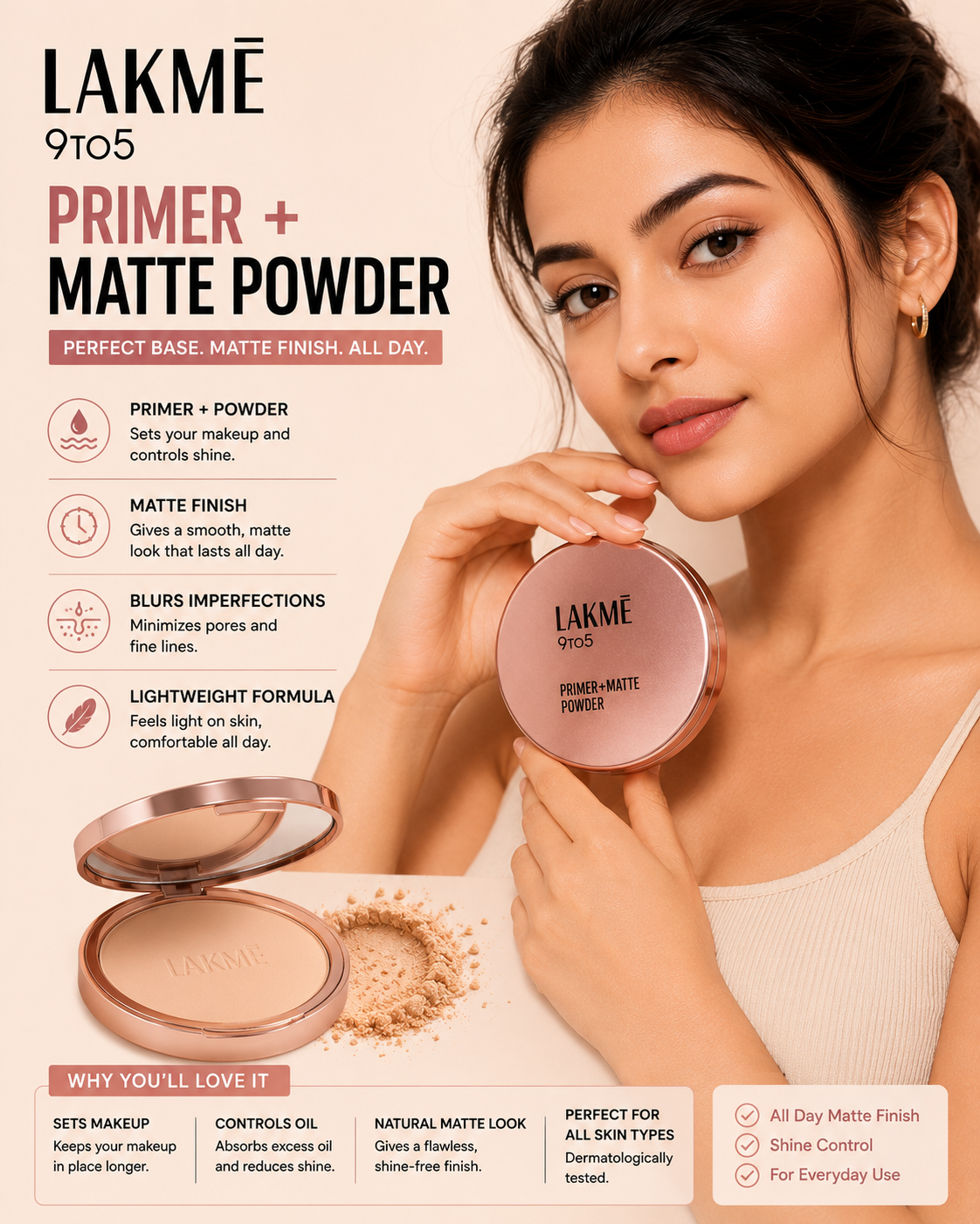 Lakme 9to5 Primer + Matte Powder