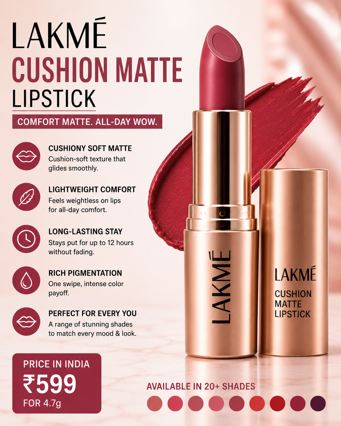 Lakme Cushion Matte Lipstick
