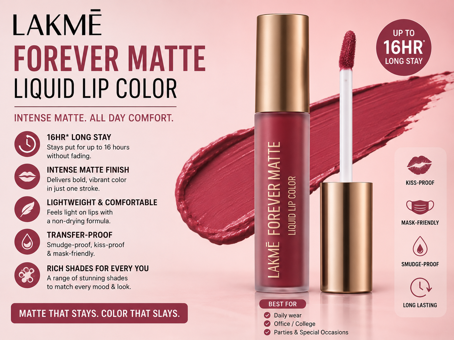 Lakme Forever Matte Liquid Lip Color