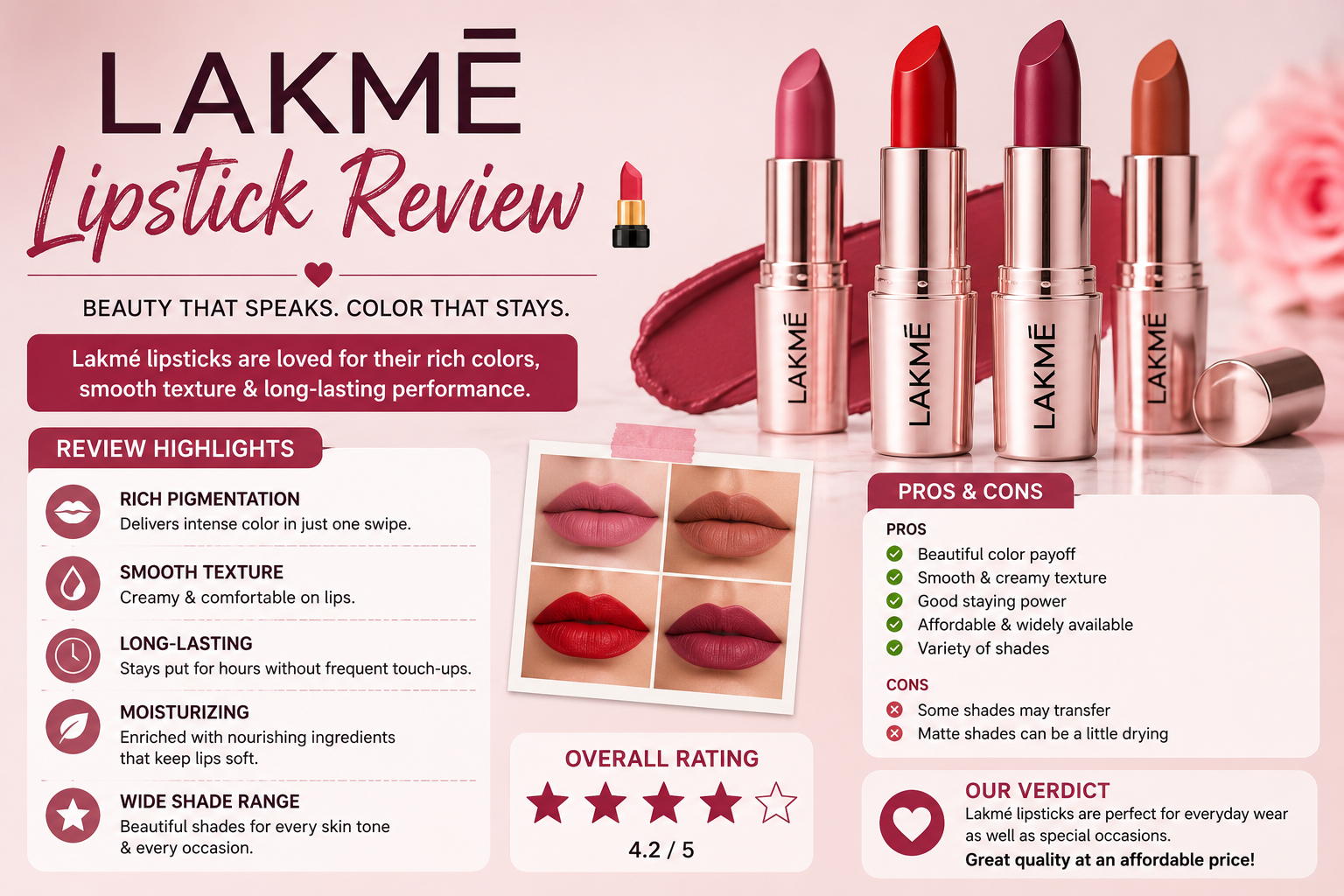Lakme Lipstick Review 💄