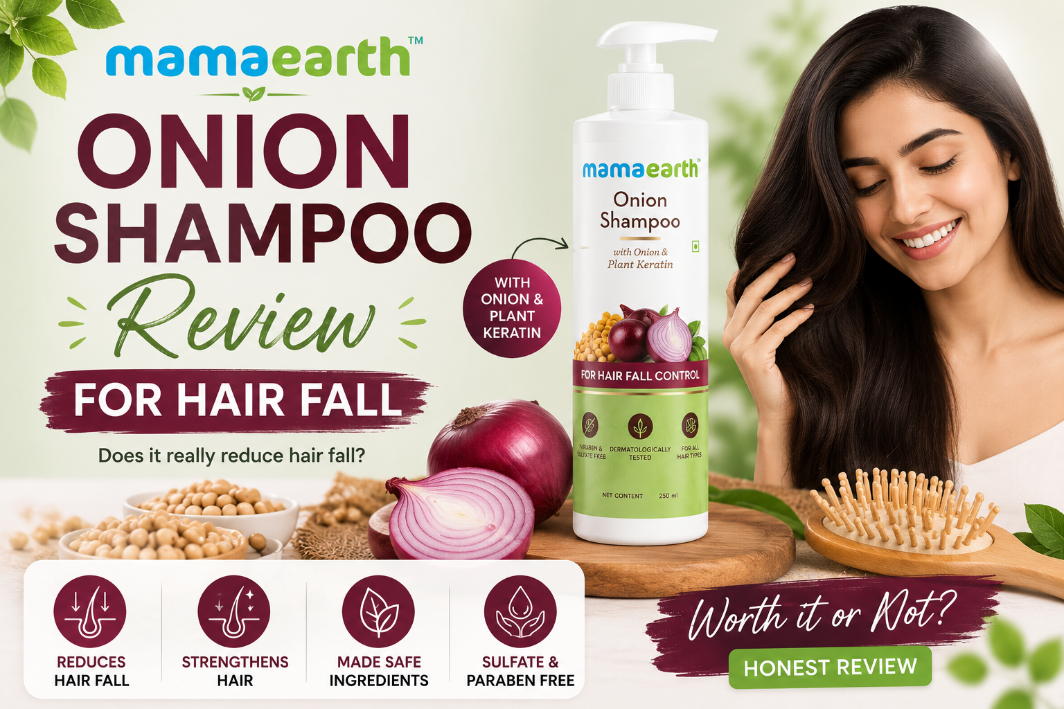Mamaearth Onion Shampoo Review for Hair Fall (2026)