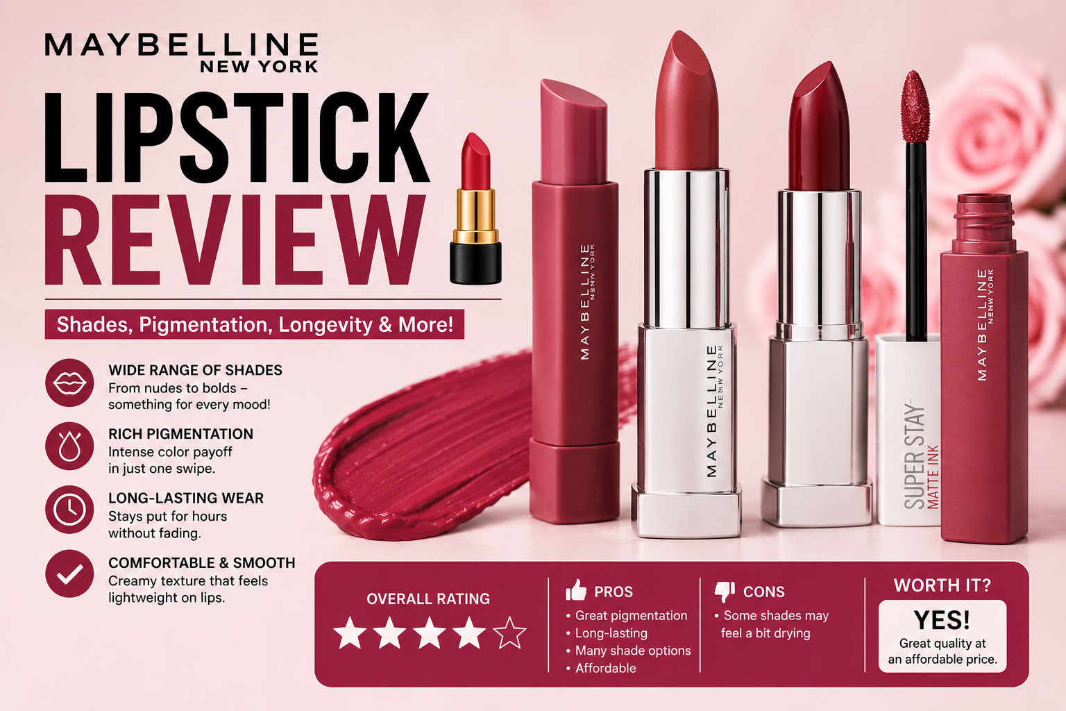 Maybelline Lipstick Review 💄