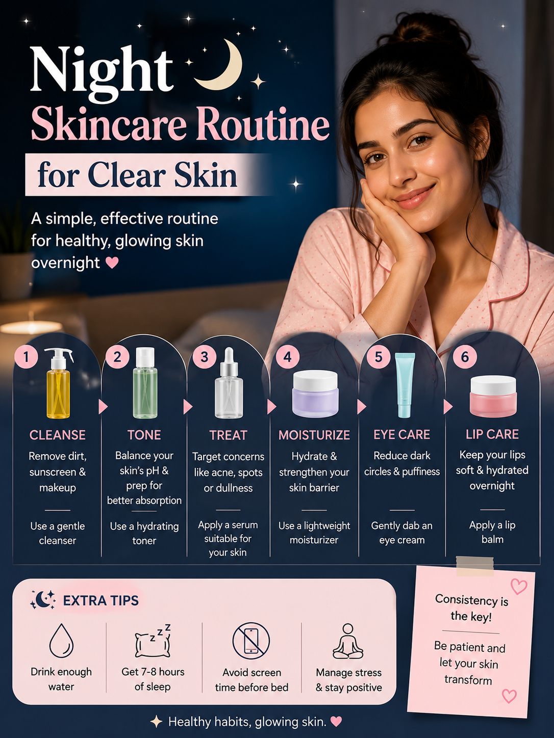 Night Skincare Routine for Clear Skin