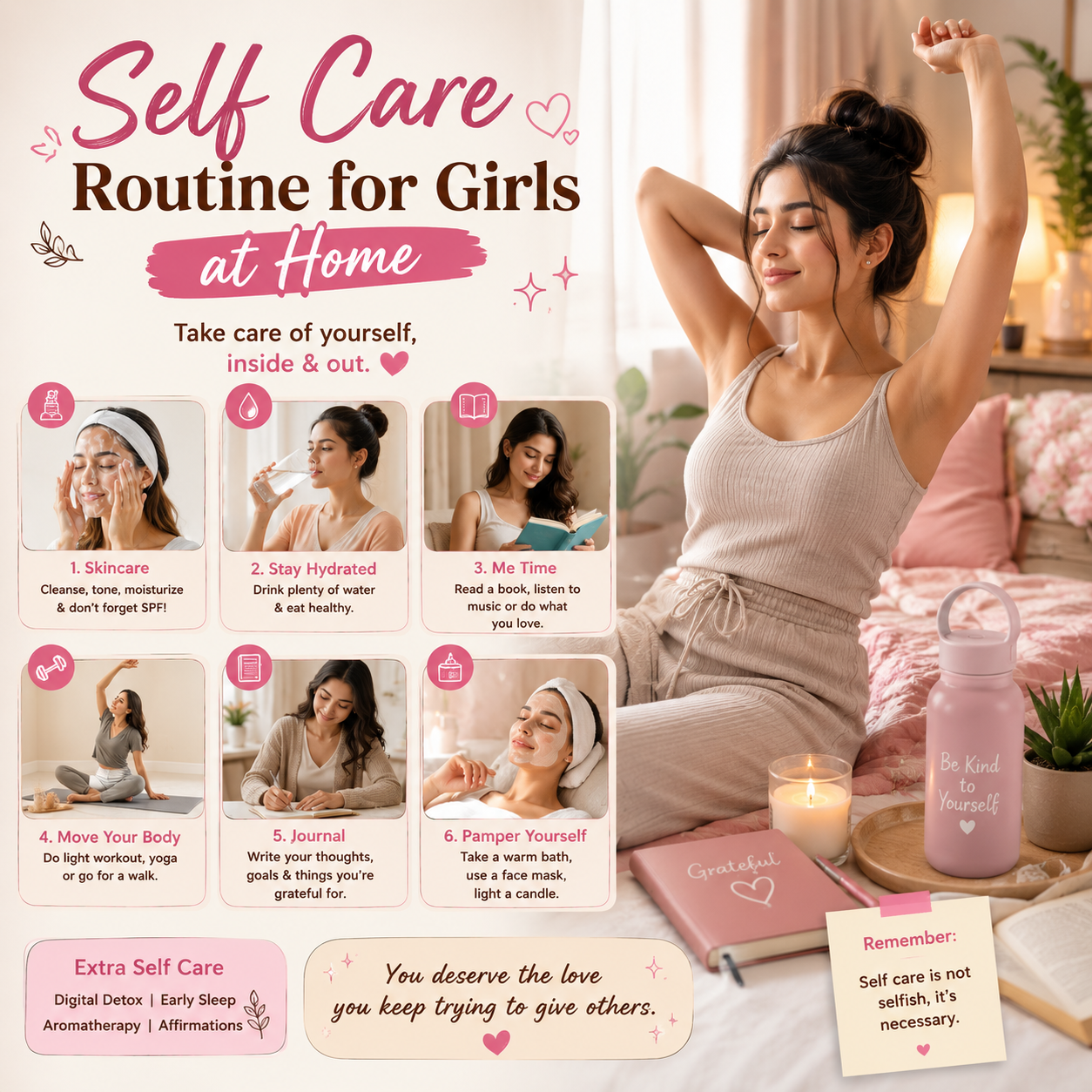 Self Care Routine for Girls at Home