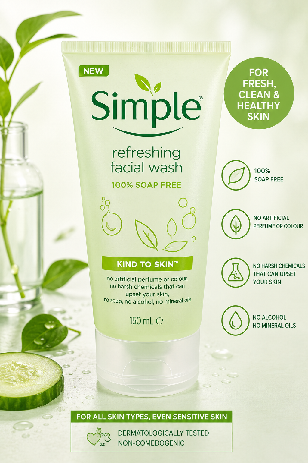 Simple Kind to Skin Refreshing Face Wash