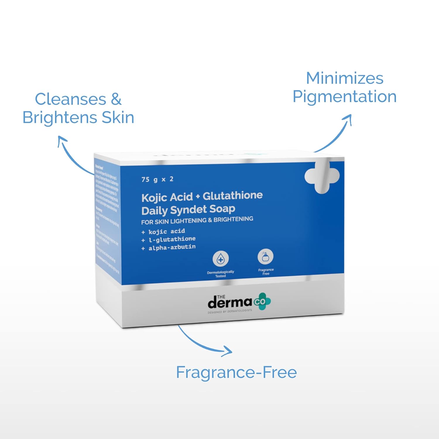The Derma Co Kojic Acid + Glutathione Daily Syndet Soap