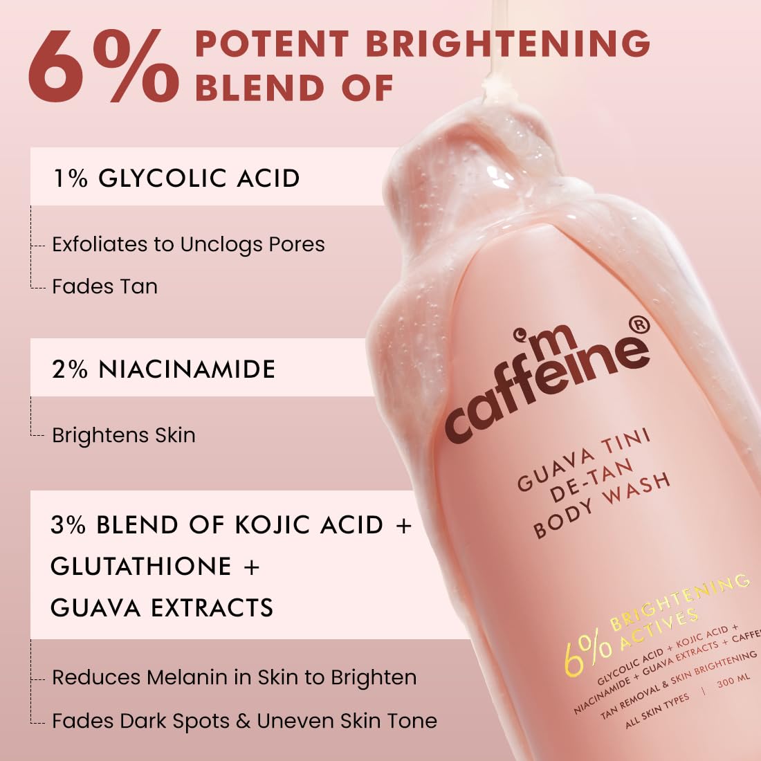 mCaffeine 1% Glycolic Acid Detan Body Wash