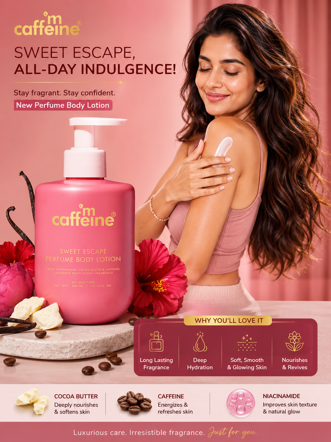 mCaffeine Sweet Escape Perfume Body Lotion Review