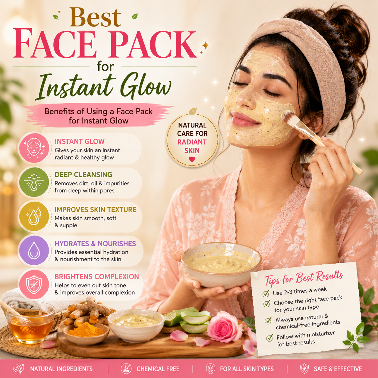 Benefits of Using a Face Pack for Instant Glow