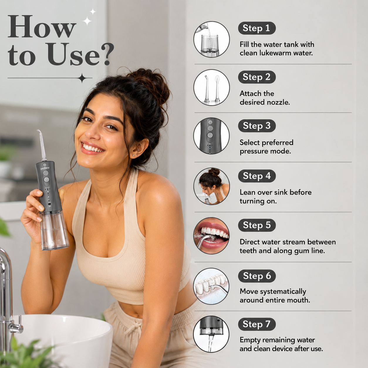 How to Use Perfora Power Flosser