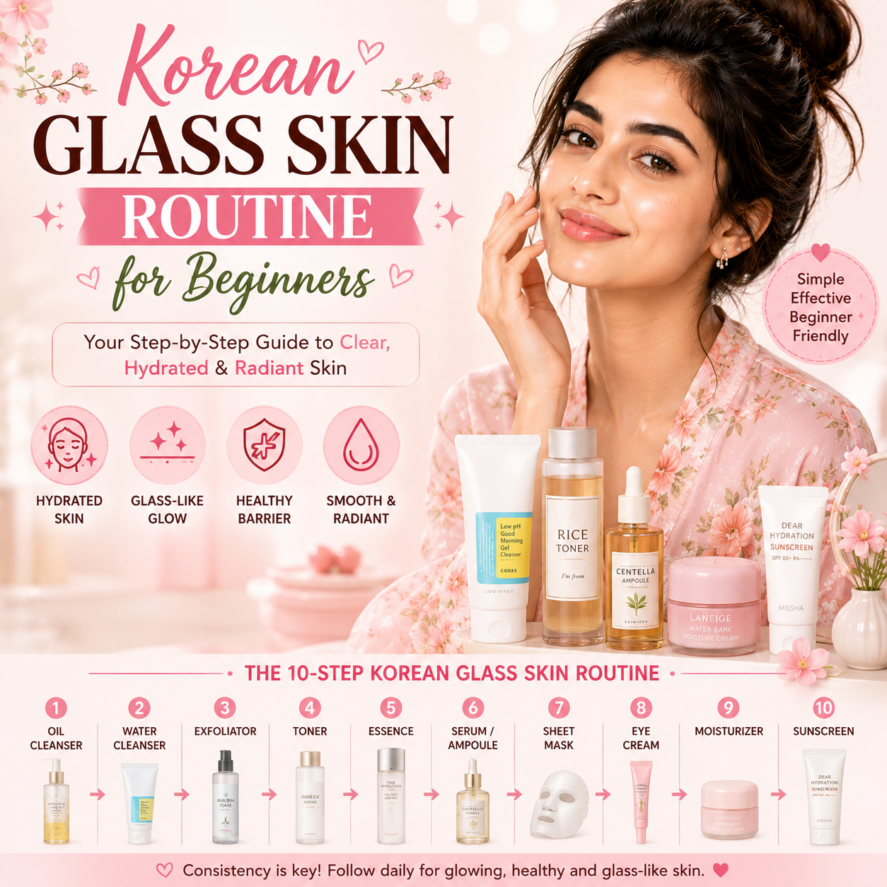 Korean Glass Skin Routine for Beginners
