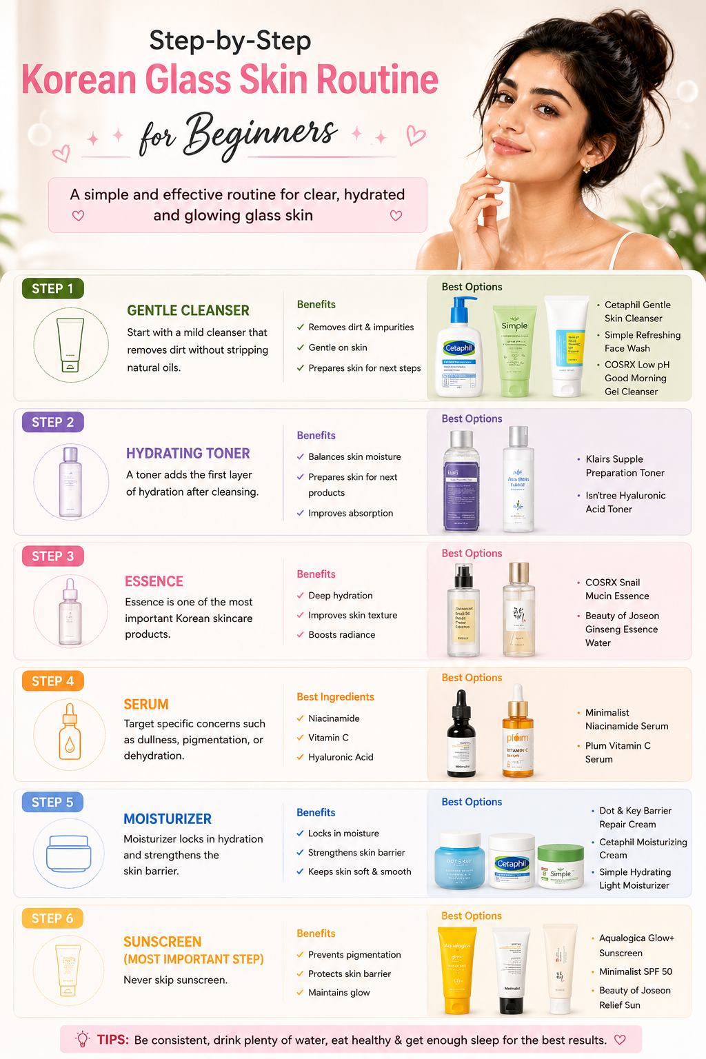 Step-by-Step Korean Glass Skin Routine for Beginners