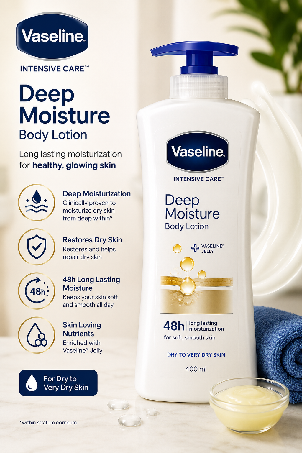 Vaseline Intensive Care Deep Moisture Body Lotion
