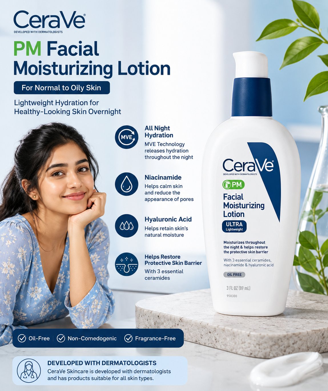 CeraVe PM Facial Moisturizing Lotion
