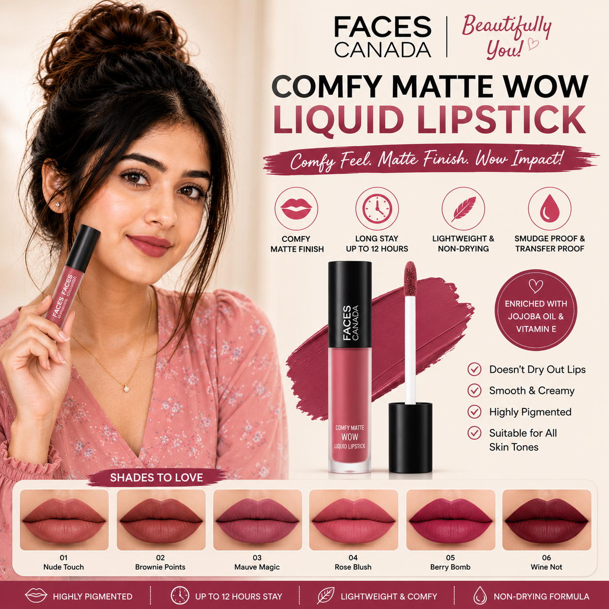 Faces Canada Comfy Matte Wow Liquid Lipstick