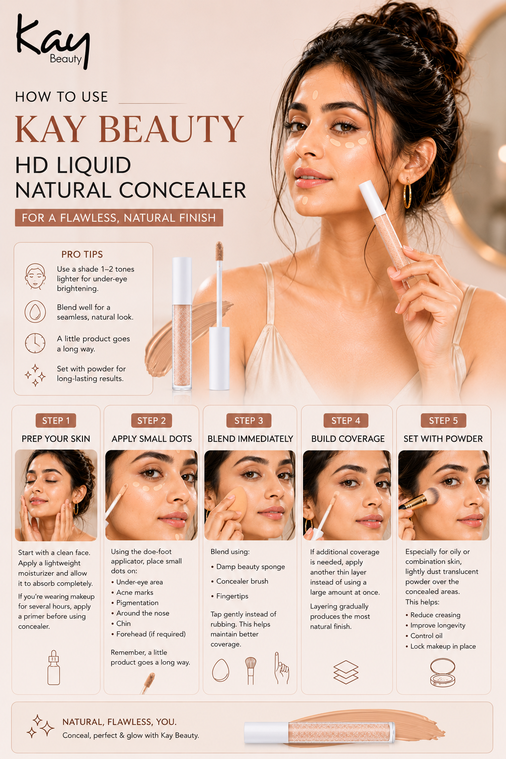 How to Use Kay Beauty HD Liquid Natural Concealer
