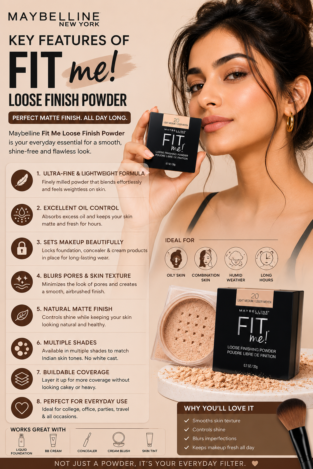Key Features of Maybelline New York Fit Me Loose Finish Powder