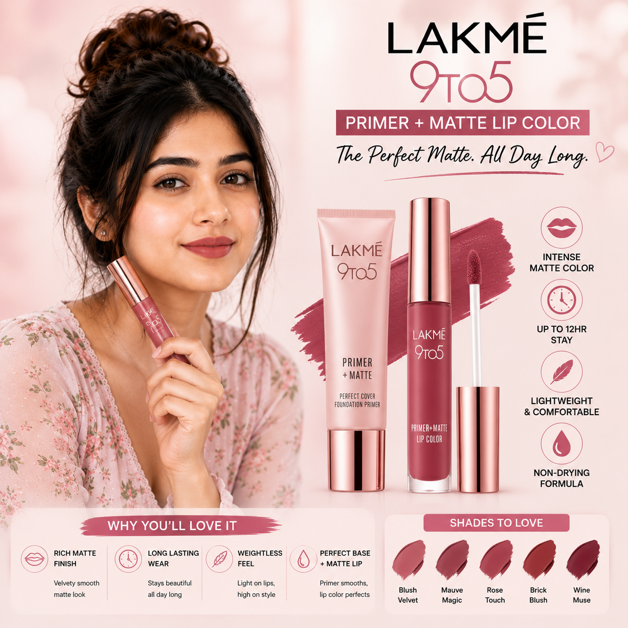 Lakme 9to5 Primer + Matte Lip Color