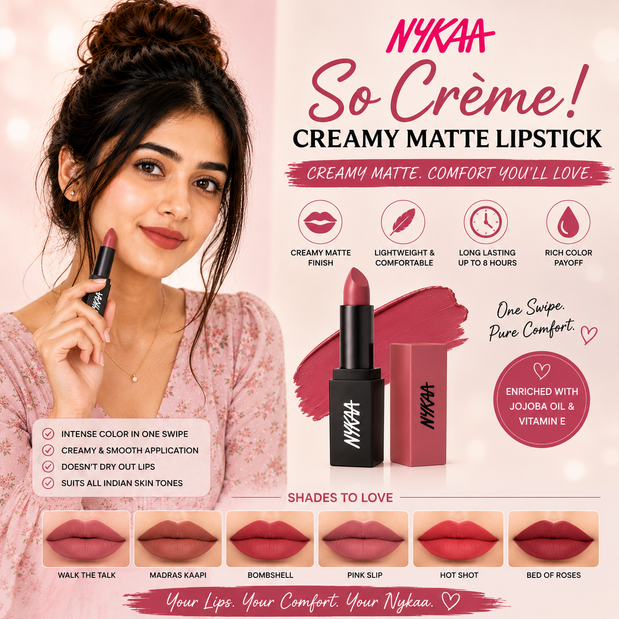 Nykaa So Crème! Creamy Matte Lipstick