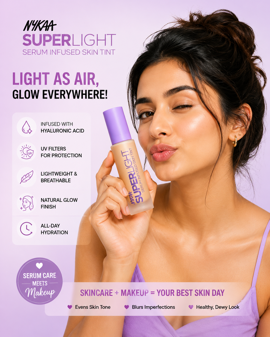 Nykaa Superlight Serum Matte skin Tint Foundation