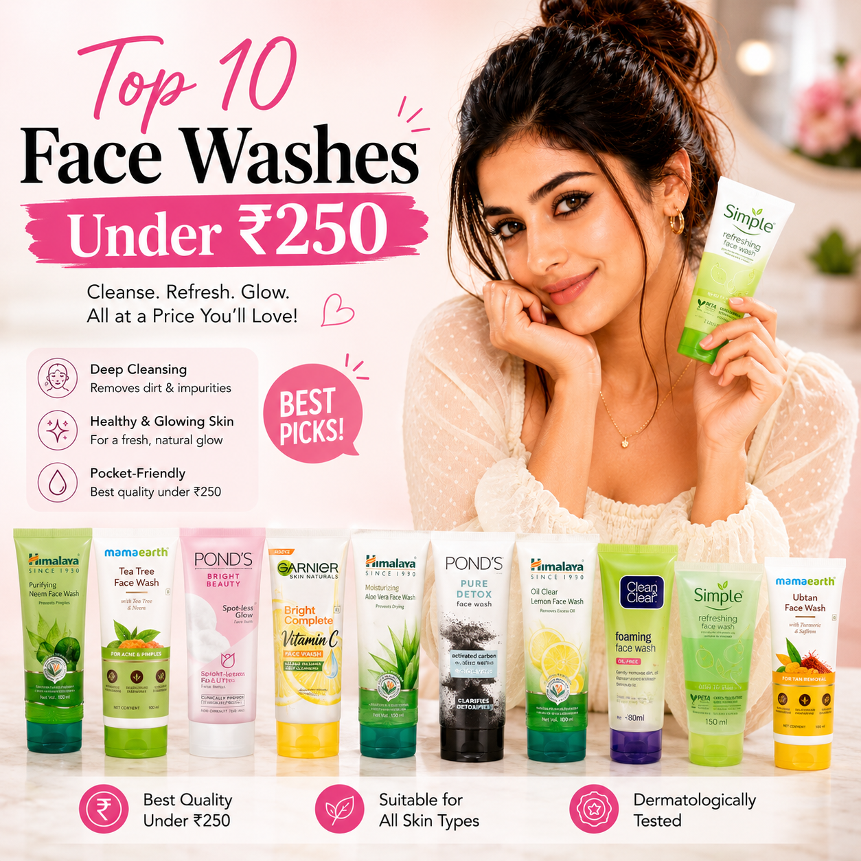 Top 10 Face Washes Under ₹250