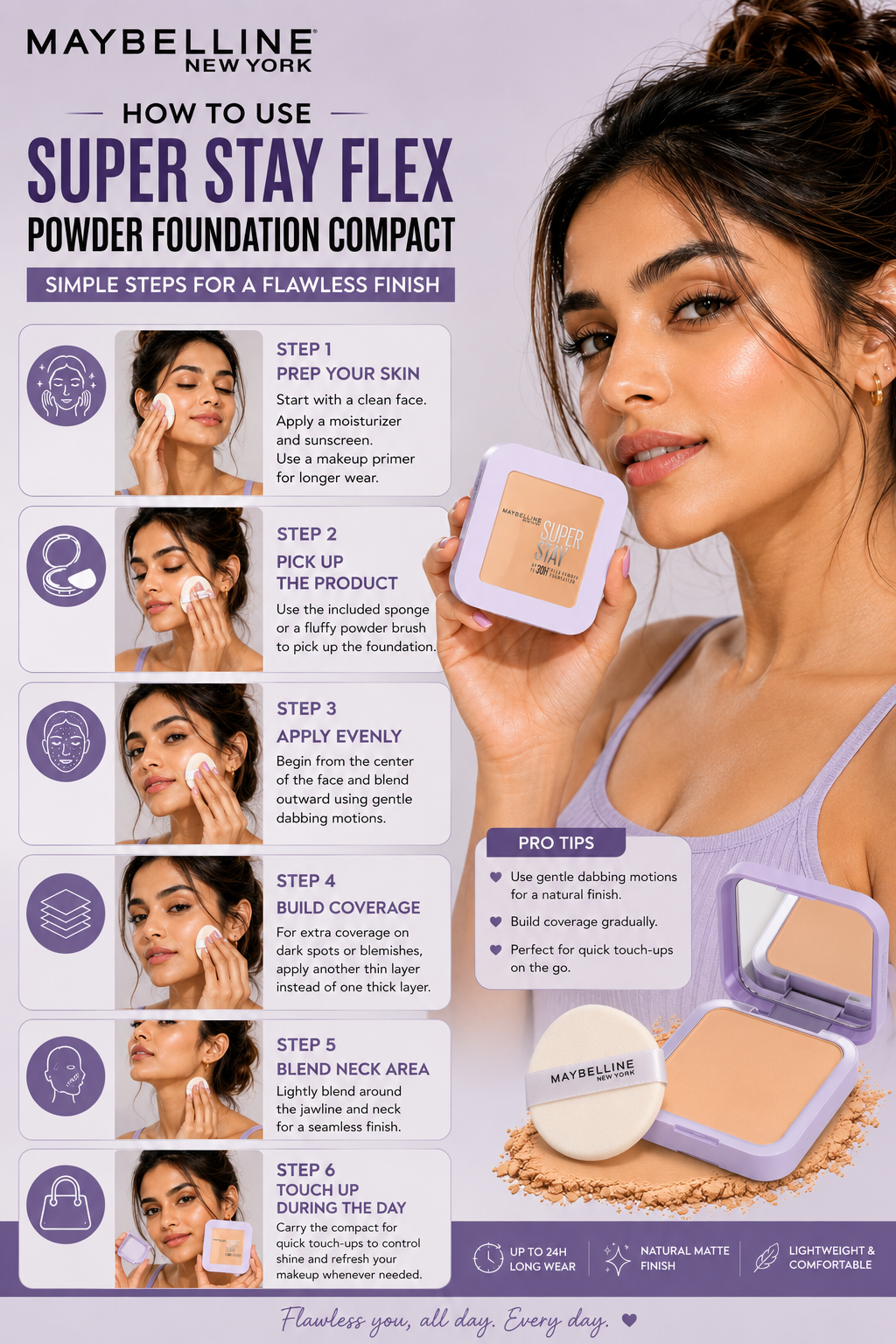 📝 How to Use Maybelline Super Stay Flex Powder Foundation Compact