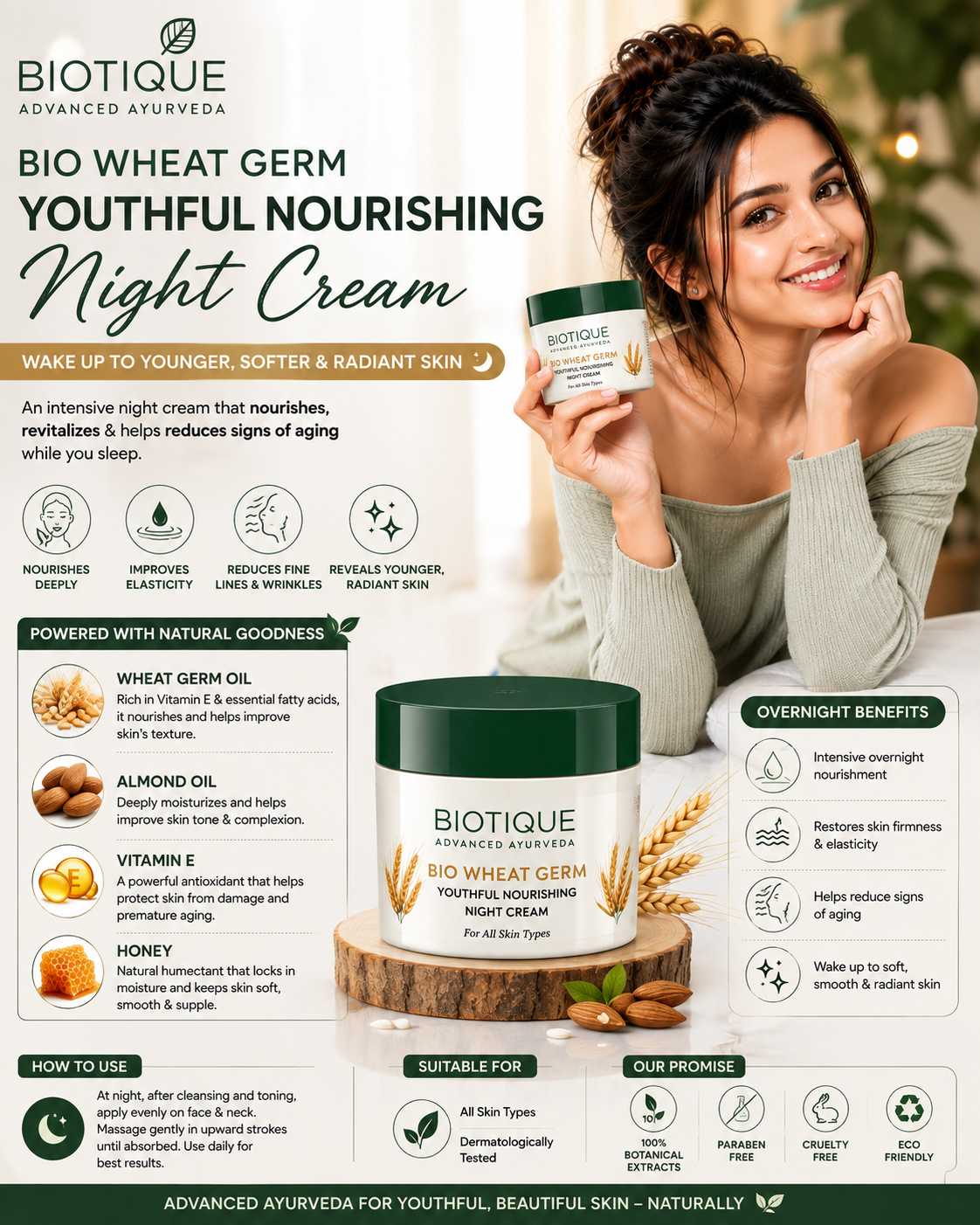 Biotique Bio Wheat Germ Youthful Nourishing Night Cream