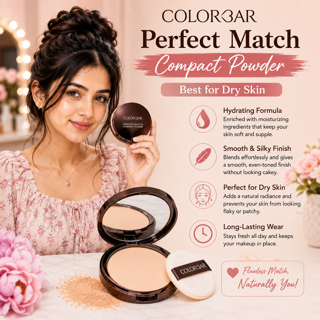Colorbar Perfect Match Compact Powder (Best for Dry Skin)