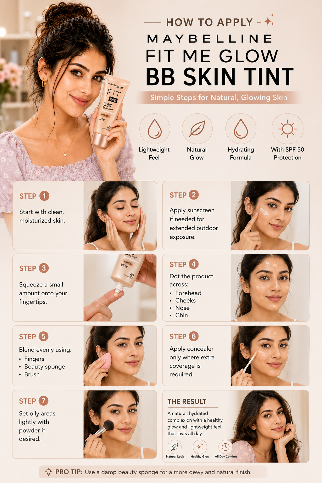 How to Apply Maybelline Fit Me Glow BB Skin Tint