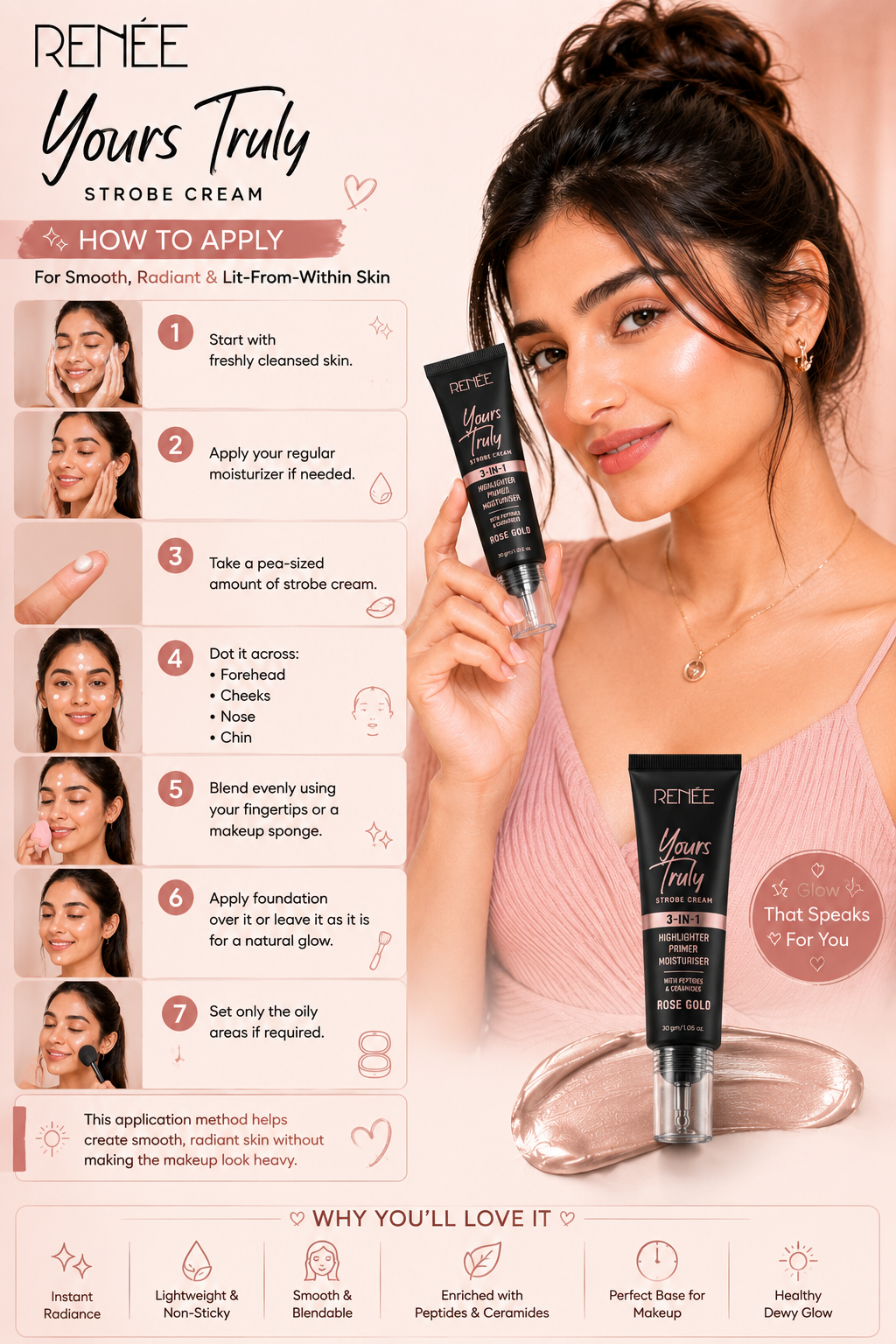 How to Apply RENEE Yours Truly Strobe Cream