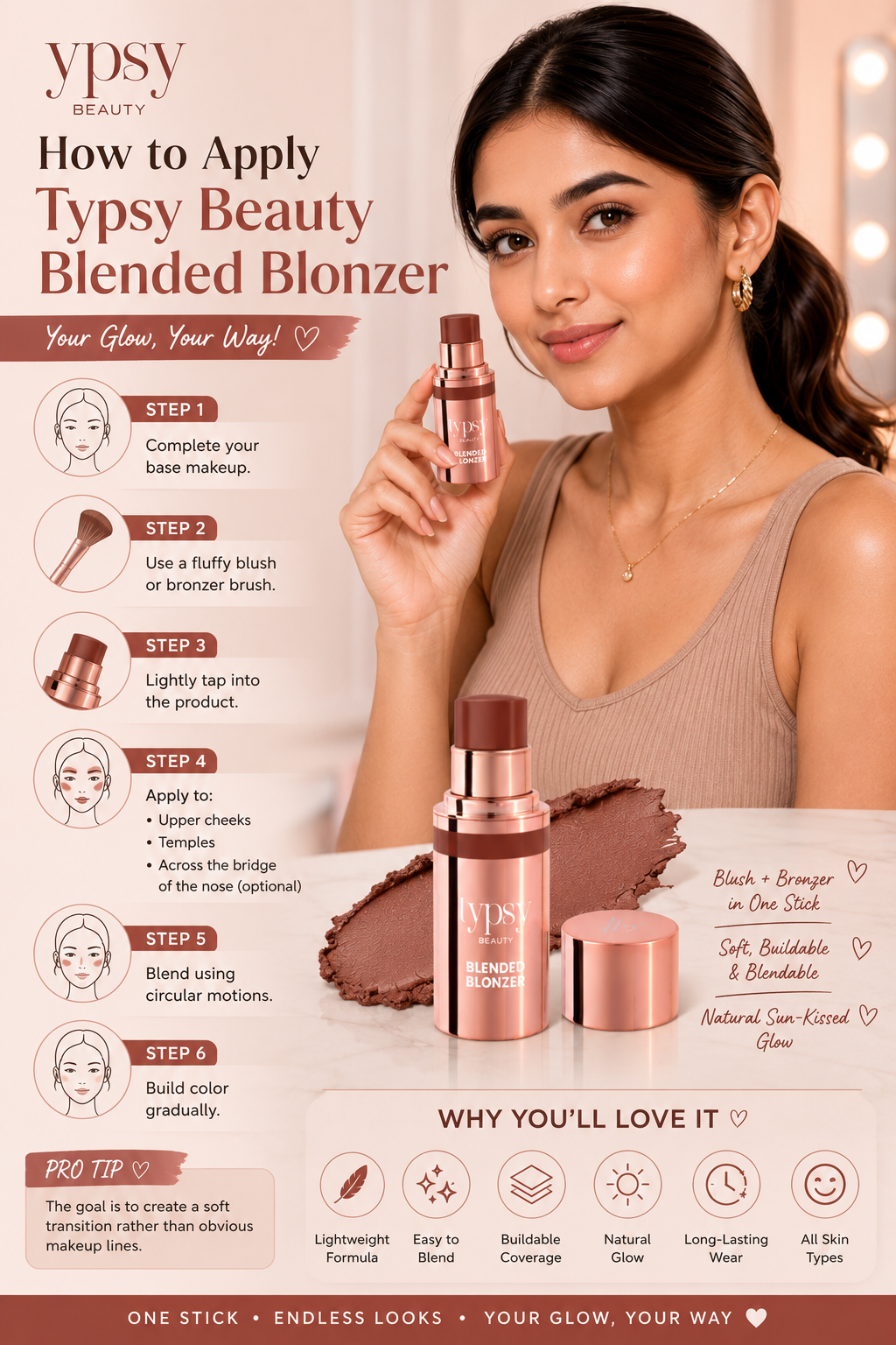 How to Apply Typsy Beauty Blended Blonzer