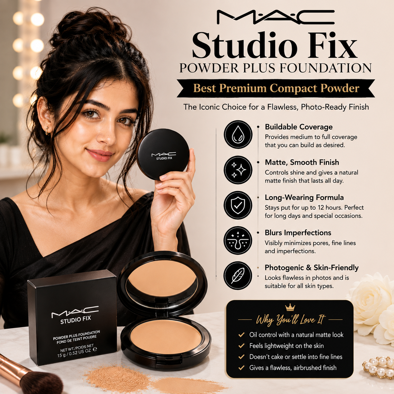 MAC Studio Fix Powder Plus Foundation (Best Premium Compact Powder)