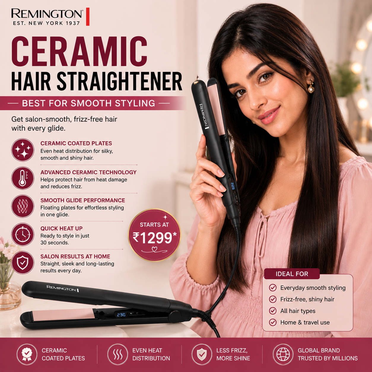 Remington Ceramic Hair Straightener 