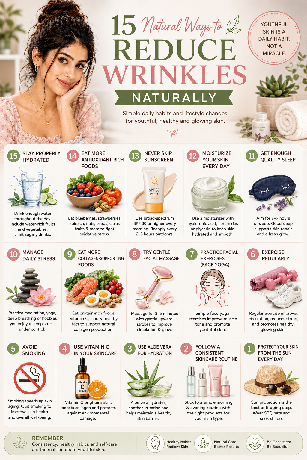 🏆Natural Ways to Reduce Wrinkles