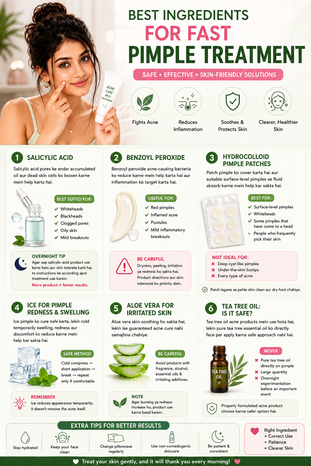 🧴 Best Ingredients for Fast Pimple Treatment